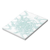 緑のライトデザインオン白 ノートパッド (回転)