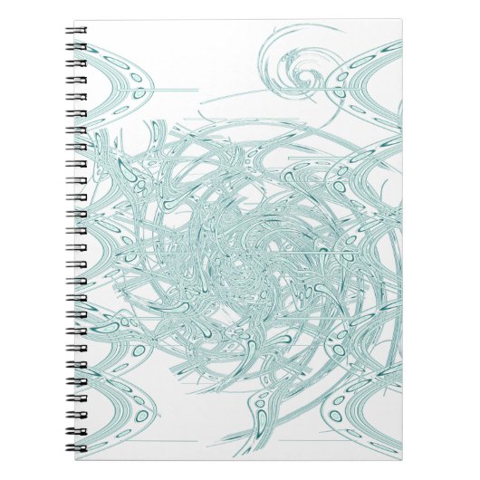 緑のライトデザインオン白 ノートブック (正面)