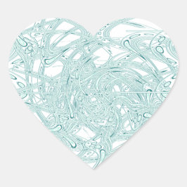 緑のライトデザインオン白 ハートシール