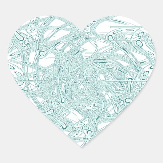 緑のライトデザインオン白 ハートシール (正面)