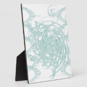 緑のライトデザインオン白 フォトプラーク (側面)