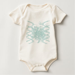 緑のライトデザインオン白 ベビーTシャツ