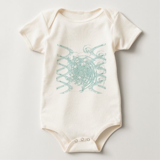 緑のライトデザインオン白 ベビーTシャツ (正面)