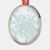 緑のライトデザインオン白 メタルオーナメント (左)