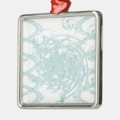 緑のライトデザインオン白 メタルオーナメント (左)