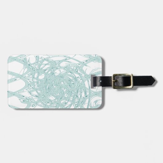 緑のライトデザインオン白 ラゲッジタグ (正面横)