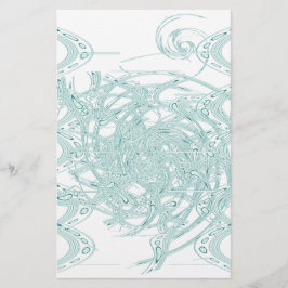 緑のライトデザインオン白 便箋