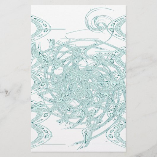 緑のライトデザインオン白 便箋 (正面)