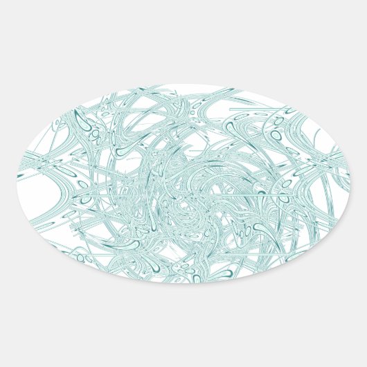 緑のライトデザインオン白 楕円形シール (正面)