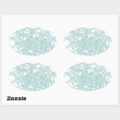 緑のライトデザインオン白 楕円形シール (シート)