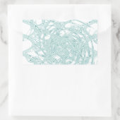 緑のライトデザインオン白 長方形シール (バッグ)