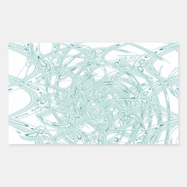 緑のライトデザインオン白 長方形シール