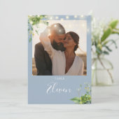 緑のライトフォトダスティブルーテーブル番号 サンキューカード (スタンド正面)