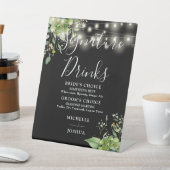 緑のライト白黒のシグネチャードリンク 台座サイン (インサイチュ)