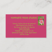 緑のライパドに咲くピンクの蓮の花 名刺 (裏面)