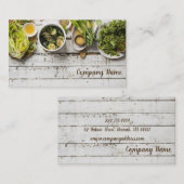 緑のライフスタイルサラダレストランのベジタリアンの食糧 名刺 (正面/裏面)