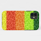 緑のライムのオレンジ赤の黄色のヒョウのレトロは縞で飾ります Case-Mate iPhoneケース (裏面(横))