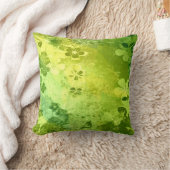 緑のライムのグランジなヴィンテージの花柄パターン クッション (ブランケット)