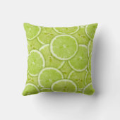 緑のライムの切れのパターン クッション (裏面)