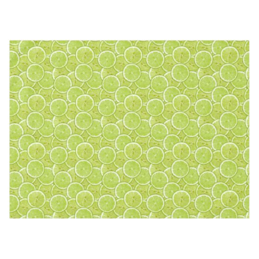 緑のライムの切れのパターン テーブルクロス (正面(横))