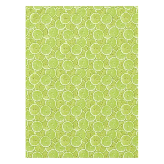 緑のライムの切れのパターン テーブルクロス (正面)