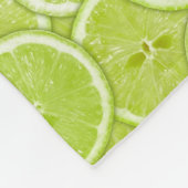 緑のライムの切れのパターン フリースブランケット (角)