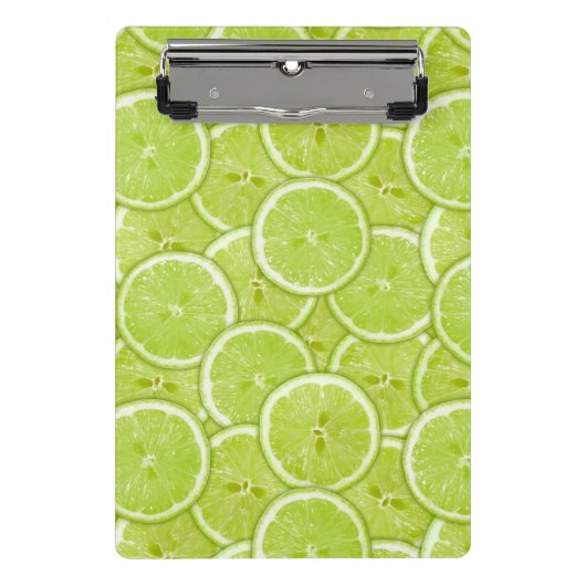 緑のライムの切れのパターン ミニクリップボード (正面)