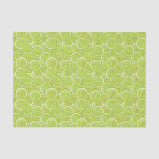 緑のライムの切れのパターン 薄葉紙 (正面)