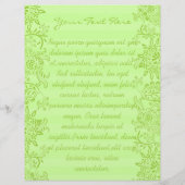 緑のライムストライプの渦巻きフライヤー チラシ (裏面)