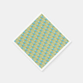 緑のライムスライスのパターン スタンダードカクテルナプキン (角)