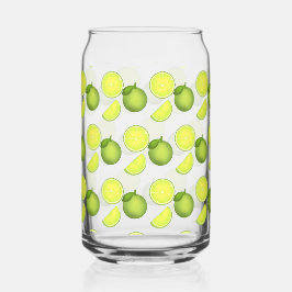 緑のライムパターン ガラス缶