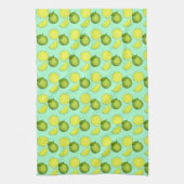 緑のライムパターン キッチンタオル (縦)