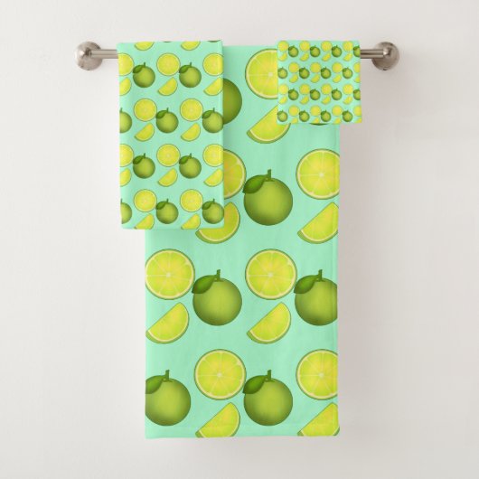緑のライムパターン バスタオルセット (インサイチュ)
