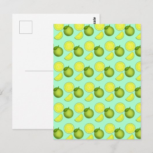 緑のライムパターン ポストカード (正面/裏面)