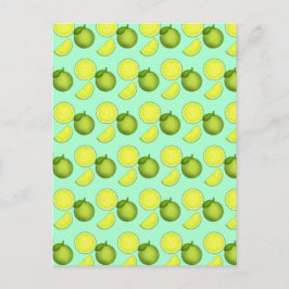緑のライムパターン ポストカード