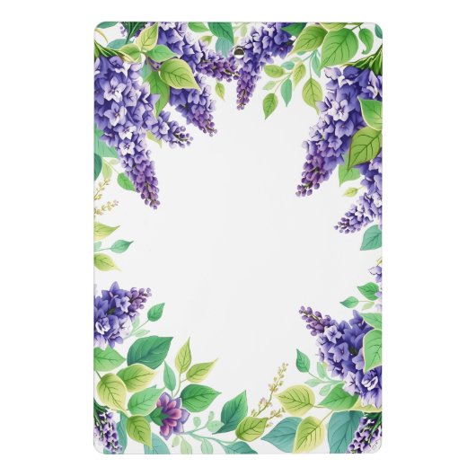 緑のライラックを使用した洗練された紫離れのライラック ミニクリップボード (裏面)