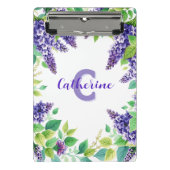 緑のライラックを使用した洗練された紫離れのライラック ミニクリップボード (正面)