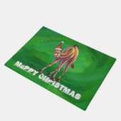緑のラクダのクリスマス ドアマット (アングル)