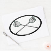 緑のラクロスのゴアリー 楕円形シール (封筒)