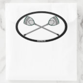 緑のラクロスのゴアリー 楕円形シール (バッグ)