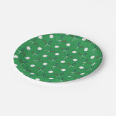 緑のラクロスパターン ペーパープレート (アングル)