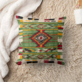 緑のラグ枕：伝統的美しいモダン クッション (ブランケット)
