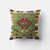 緑のラグ枕：伝統的美しいモダン クッション (裏面)