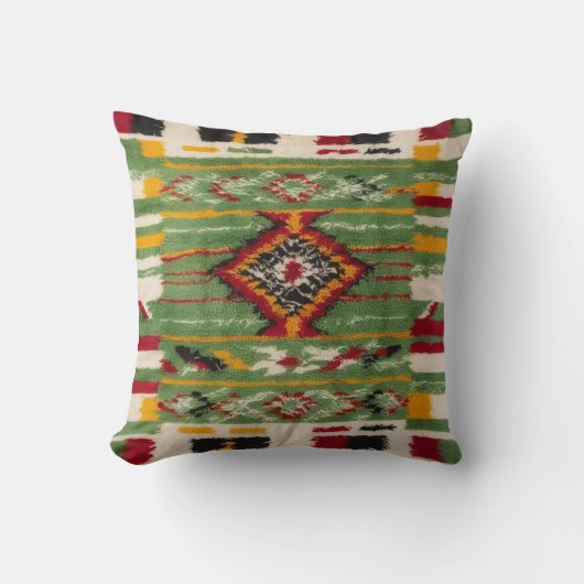 緑のラグ枕：伝統的美しいモダン クッション (正面)