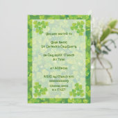 緑のラッキーチャームクローバーシャムロックinvitatiom 招待状 (スタンド正面)