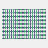 緑のラッピングアーガイル紙 ラッピングペーパーシート (正面2)