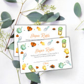 緑のラディバグガーデンおむつラッフルベビーシャワー エンクロージャーカード