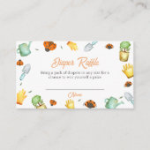 緑のラディバグガーデンおむつラッフルベビーシャワー エンクロージャーカード (正面)