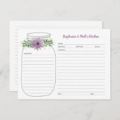 緑のラベンダーフローラメイソンジャーレシピカード 案内ポストカード (正面/裏面)