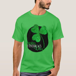 緑のラメのシャムロック ハッピーセントパトリックデイ Tシャツ